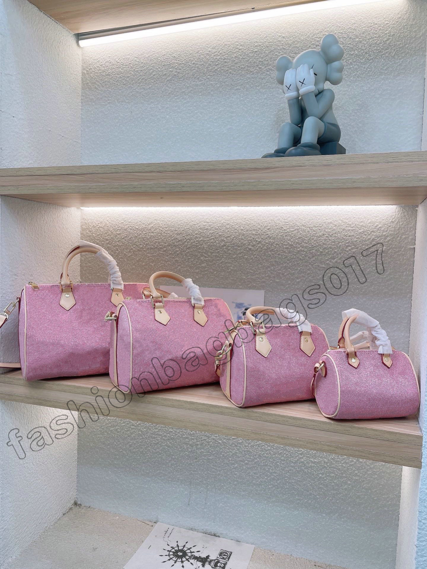 

Monograms Jacquard Denim Speedy Nano Mini City Keepal Squire Bag Faded Pink Luxurys Handbag Designers Large Capacity Multiple Sizes Shoulder Bag