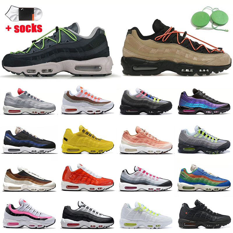 Classic Running Shoes 2022 New AirsMax 95 Sneakers Khaki Total Orange Speed Lacing 95s Mens Women Sports Runners Greedy 3.0 Neon NYC Dark Army Ho