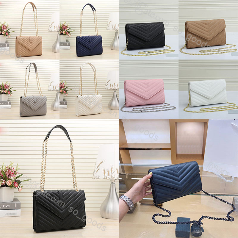 

Designer handbags Chain bags purse fashion clutch Envelope lady gold silver leather shoulder handbag Black luxurious ysls crossbody bag, Customize