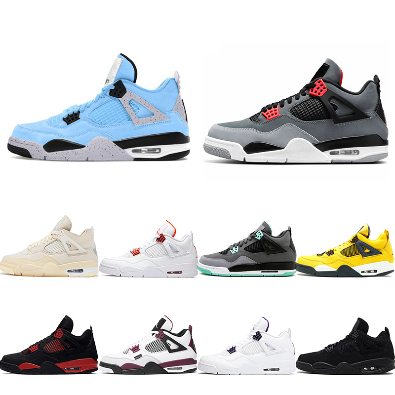 

Infrared 4 Retros 4s Basketball Shoes Designer White University Blue Bred Lightning Men Trainer Sneakers Pure Money Red Thunder Fire, Thunder36-47