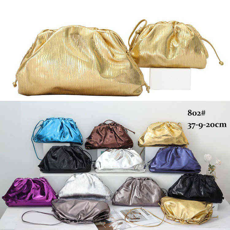 

Metal Cloud Bag Hand One Shoulder Menger Dumpling Autumn and Winter Ins, Yellow