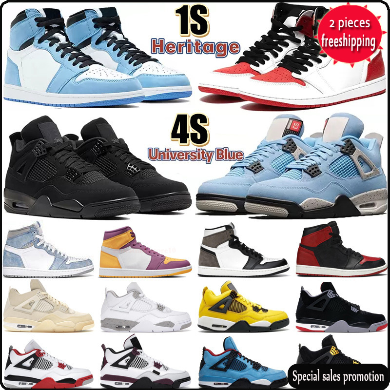 

2022 2022 Jumpman 4 High Retro Basketball Shoes Bred 4s UNC Black Cat Red Thunder Royalty University Blue 1 1s Heritage Blue royal dark mocha NB, #29 patent bred