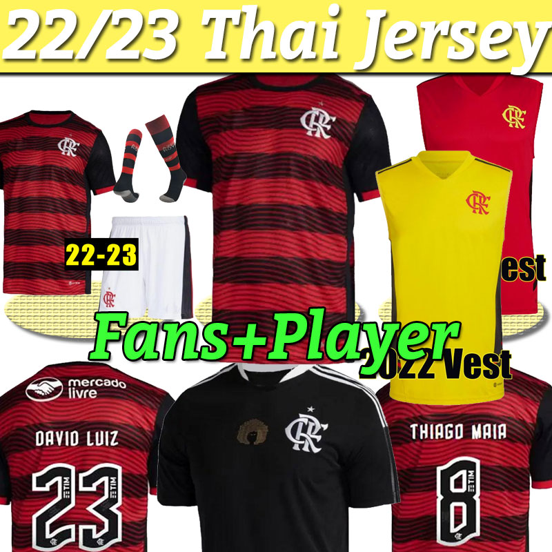 

Flamengo soccer jerseys 22 23 DIEGO E. RIBEIRO GABI football shirts PEDRO DE ARRASCAETA jersey Camisa 2021 2022 HENRIQUE DAVID LUIZ 2022 2023 men woman Black Excellent, Home+patch