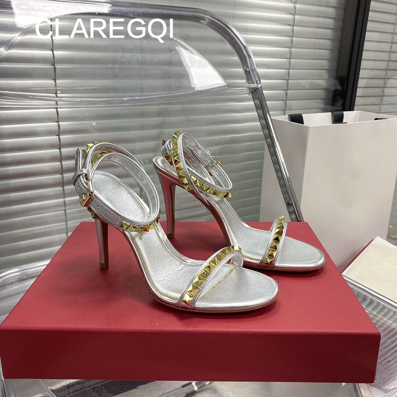 

Gladiator stiletto heels sandals senior slippers brand summer shoes designer slides sandals famous designers women luxury sanda Diamond chain fashion Cross-tied, Shoes box