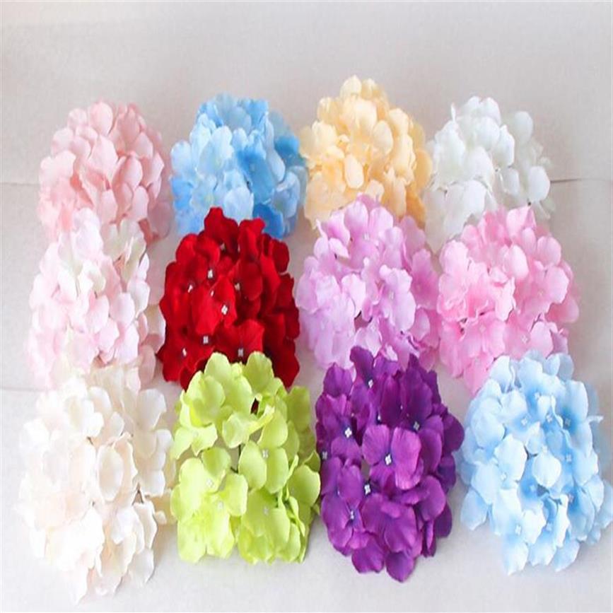 

18CM/7.1" Artificial Hydrangea Decorative Silk Flower Head For Wedding Wall ArchDIY Hair Flower Home Decoration accessory pro253B, Picture color