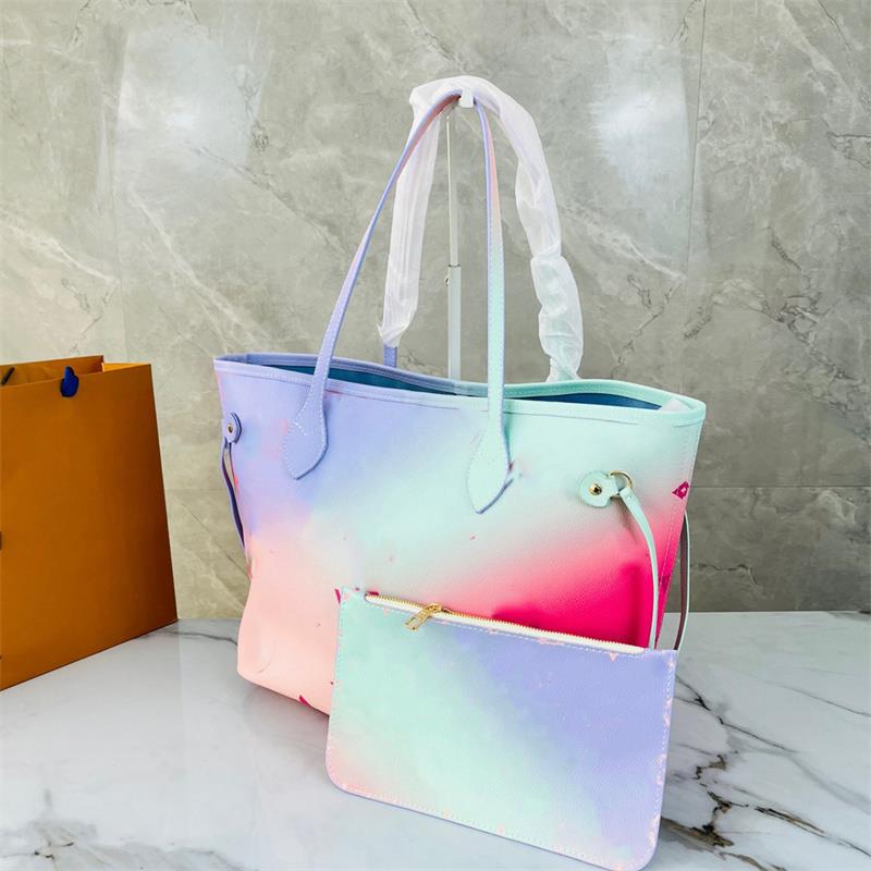 

22SS Colorful Womens Bag Designers Handbags Bags Crossbody The Gradient Luxury Sunrise Shoulder Sunset Mini Tie City Pink On LVS Leopar Ulbq