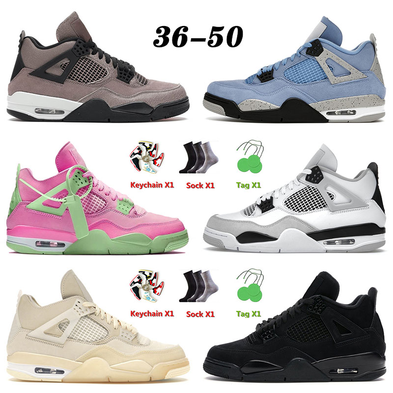 

New Jumpman 4 4s IV Basketball Shoes University Blue Black Cat Sail Pink Craft Shimmer Canvas Tattoo Retro Men Women Trainers Sneakers 36-50, A3 red thunder 40-50