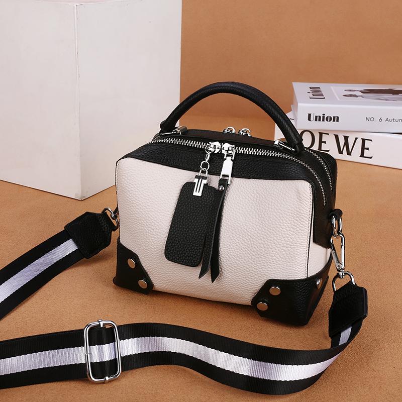 

Evening Bags 2022 Style Color Matching Women Handbag Tote Over Shoulder Crossbody Genuine Leather Big Brand Casual Designer Female, White