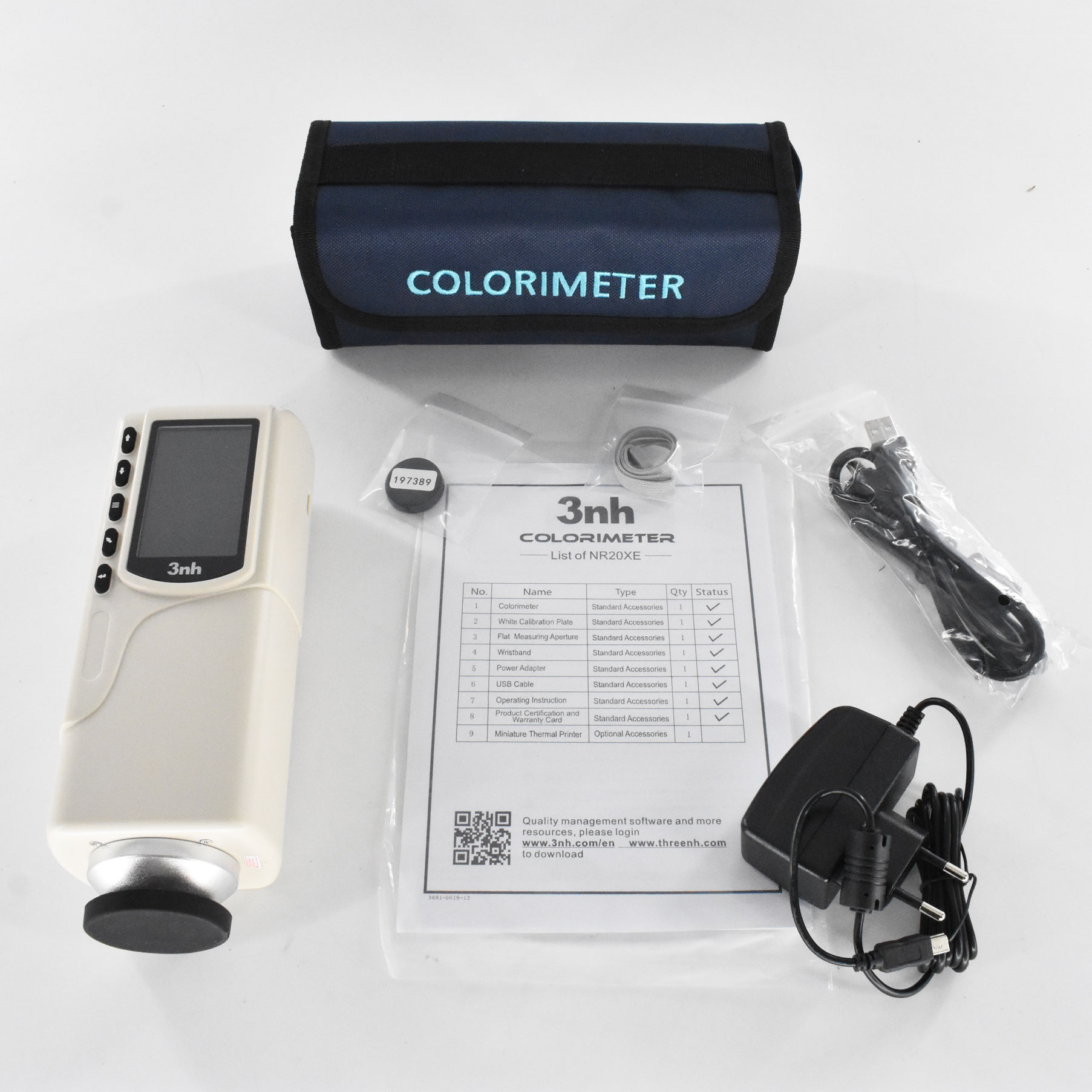 

3nh Handheld colorimeter NR20XE 45°/0° Double Locating color Difference meter tester 20mm measuring aperture color meter