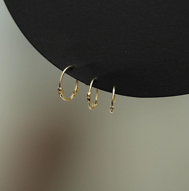 

Hoop & Huggie 9K/14K Pure Gold Earring Simple Fashion Ultra-fine Smooth Mini Round Ear Ring Bone Buckle Wild Woman Girl JewelHoop