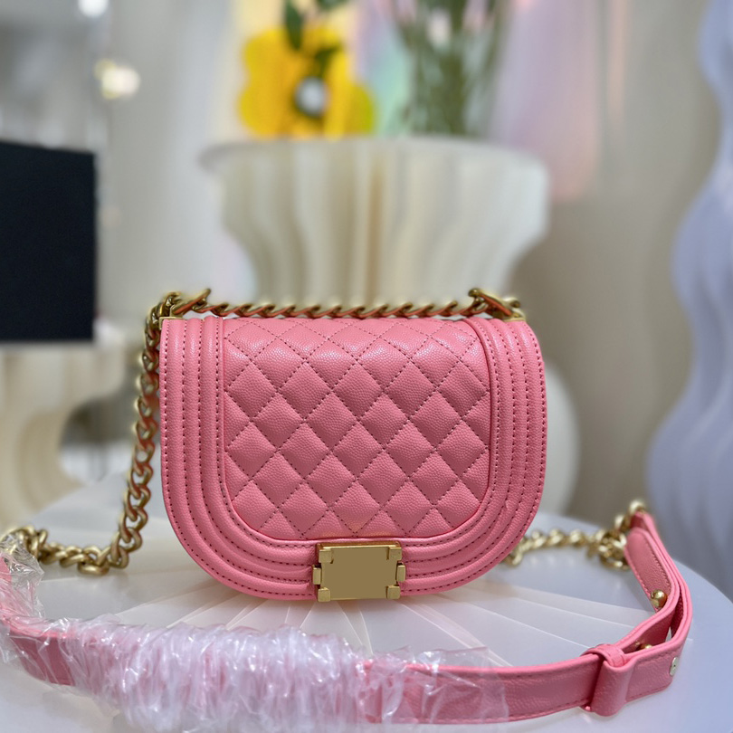 

2022Ss F/W France Womens Classic Mini Flap Boy Messenger Bags Caviar Leather Calfskin Gold Metal Hardware Adjustable Shoulder Strap Outdooor Sacoche Handbags 20CM, Box