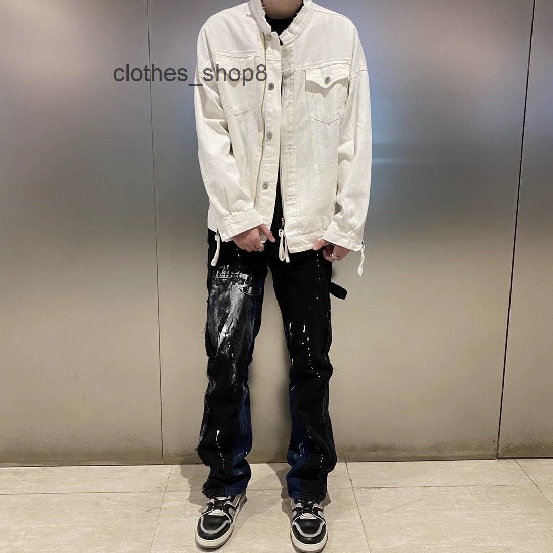 

Designer Jeans [DARKACTOR]Gallerydept style stitching deconstruction wash splash high street straight jeans, Mosaic color
