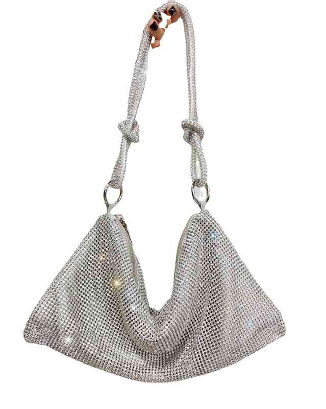 

Evening Bags Tote Designer Women Handbag Studded Full Diamond Shoulder Bag Flash Knot Rhinestone Underarm Crossbody Bags Messenger 220629, Sky blue