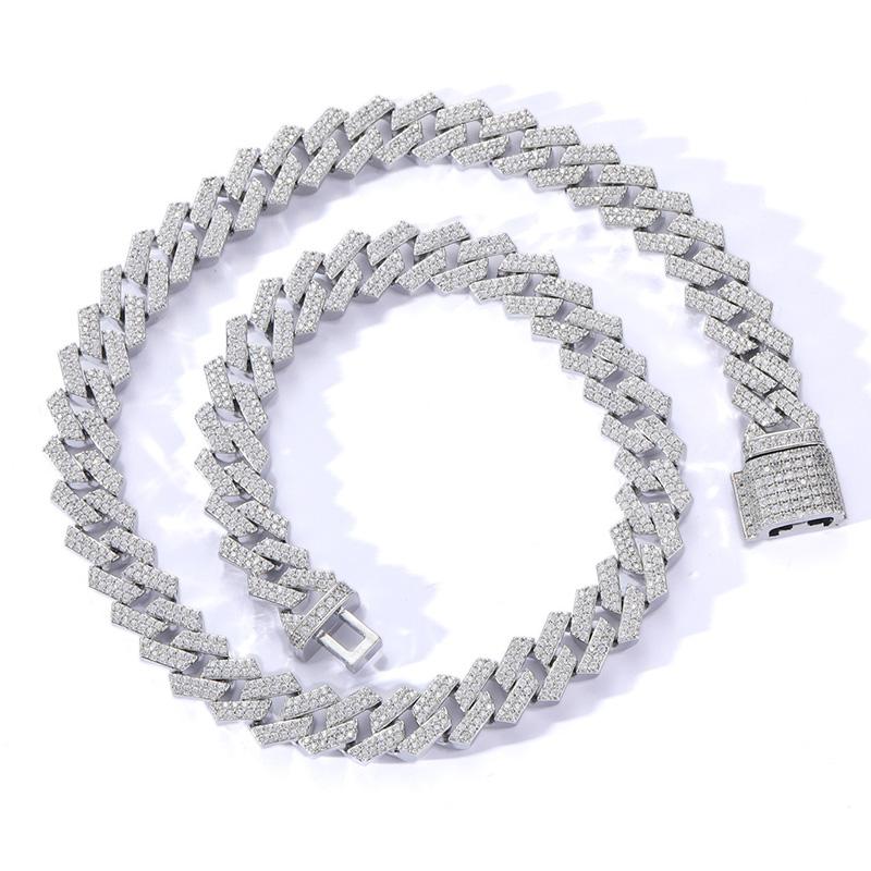 

Chains Hip Hop Claw Setting 5A CZ Stone Bling Iced Out 12mm Square Curb Cuban Miami Link Chain Necklaces For Men Rapper JewelryChains