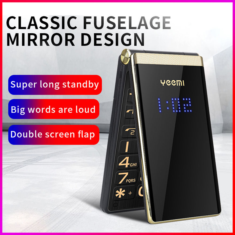 

Unlocked Flip Big Screen Mobile Phone Business Mens Dual Sim Cellphone