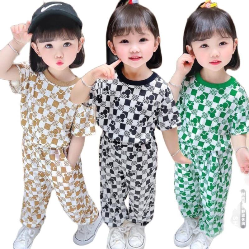 

Clothing Sets Casual Children For Boy Girl Summer Plaid Fashion Set 2022 Short Sleeve Cute Tops Shorts Toddler ClothesClothing, Green