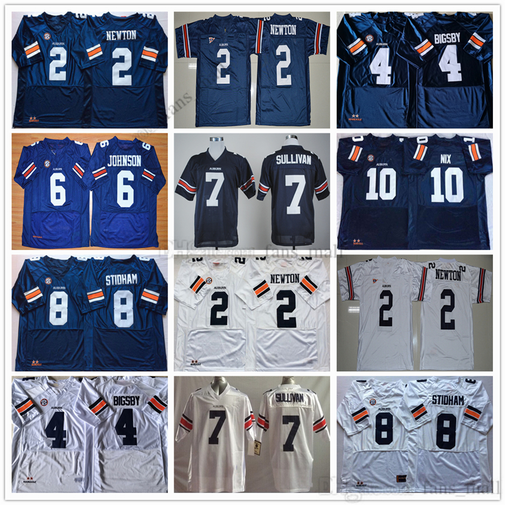 

NCAA Auburn College Tigers Football Jerseys Stitched 2 Cam Newton 4 Tank Bigsby 6 Jeremy Johnson 7 Pat Sullivan 8 Jarrett Stidham 10 Bo Nix Jersey for man, As picture