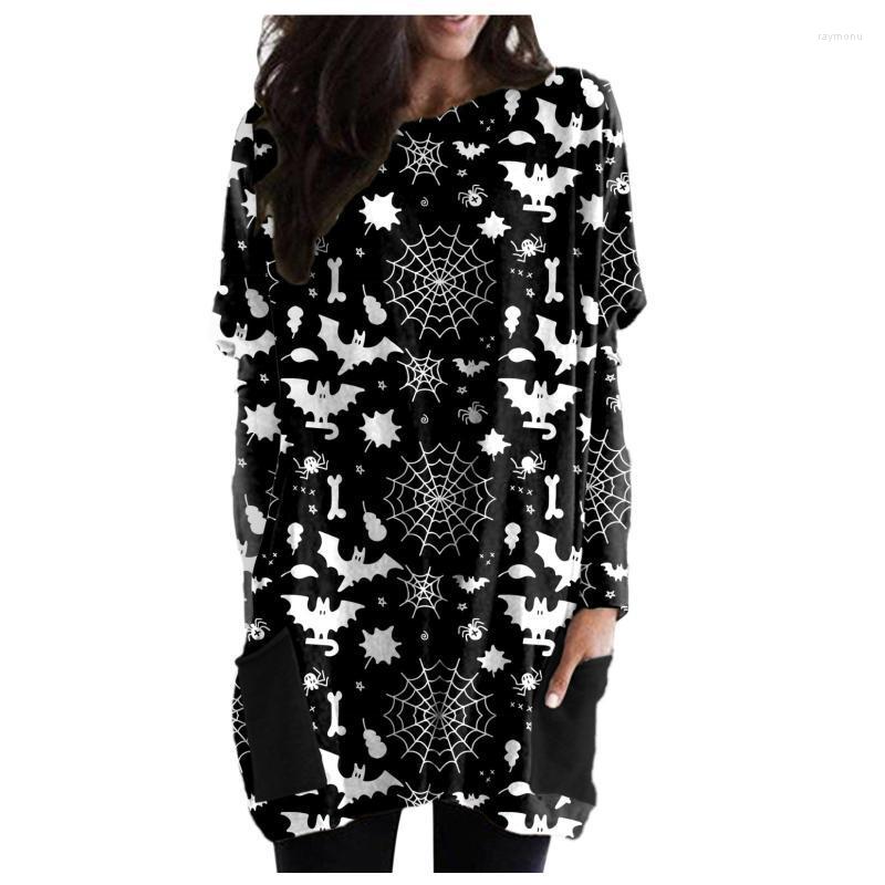 

Women's T-Shirt Face Tops Halloween Long Women's Shirt Costume Lantern Pumpkin Sleeves Blouse Plus White SleeveWomen's, Black