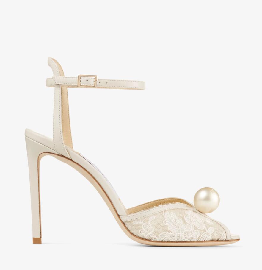 Été Design sandales à talons robe chaussures de mariage perle embelli Satin plate-forme sandale élégante femmes blanc mariée perles talons hauts