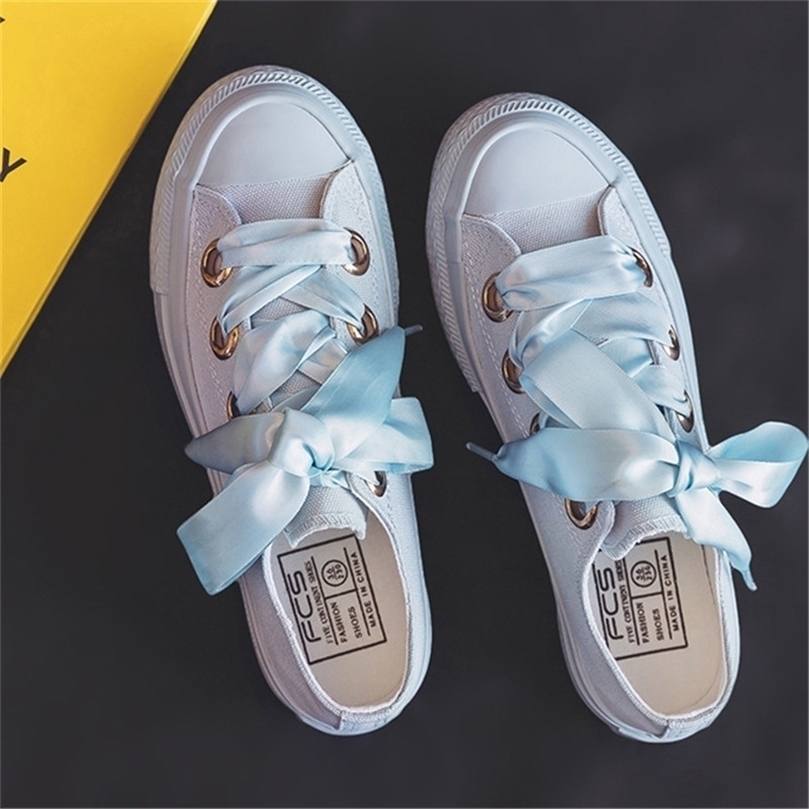 

Candy Color Womens Canvas Shoes Fashion White Lace Up Espadrilles Ladies Casual Platform Flats Pink Running Basket Sneakers 220616