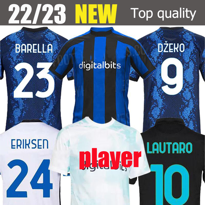 

22 23 BARELLA GOSENS iNter soccer jersey Calhanoglu miLANs LAUTARO ALEXIS DZEKO 22 football shirts Coppa Italia FINAL Training 2022 player version Special