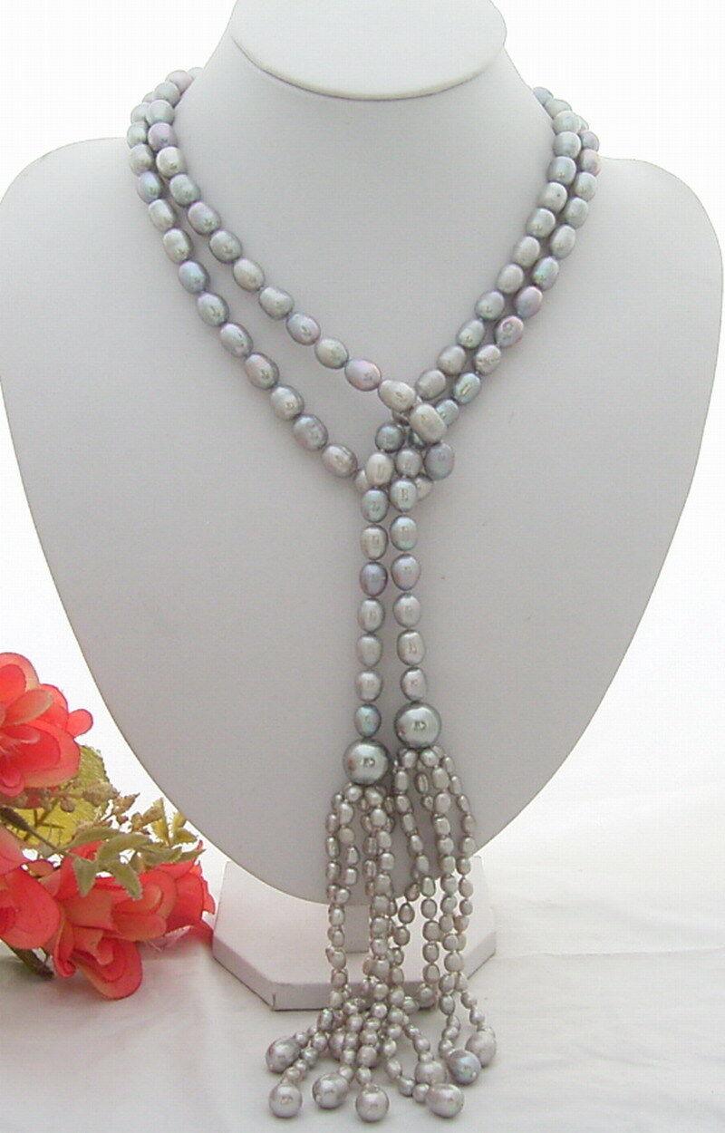 

Chains 56" Gray Pearl Shell NecklaceChains ChainsChains