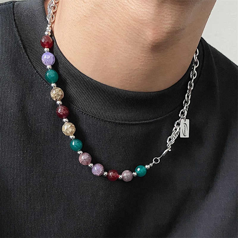 

2022 Original Necklace Men's Design Niche Hip-Hop Street Simple Stitching Collarbone Chain Trend Fashion Jewelry