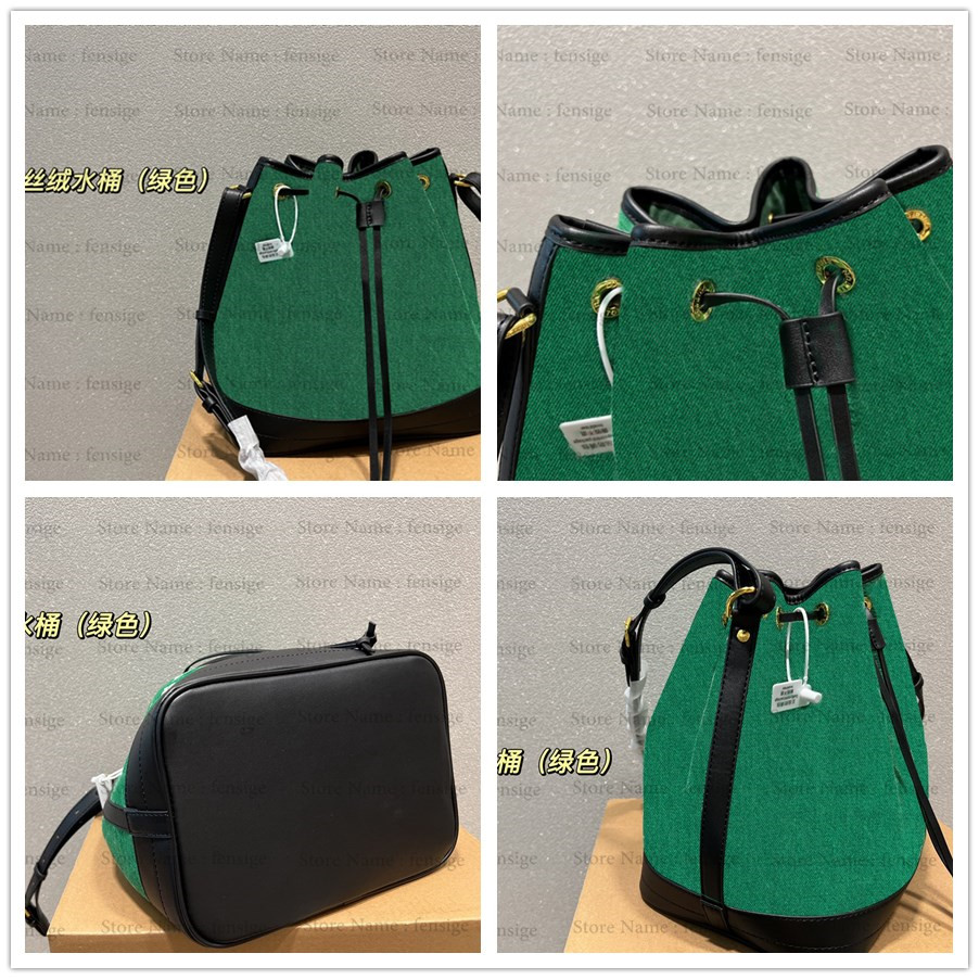 

Leather Drawstring Bucket Bags Velvet Monograms Flower Luxury Handbag Designer Shoulder Bag Crossbody Bag