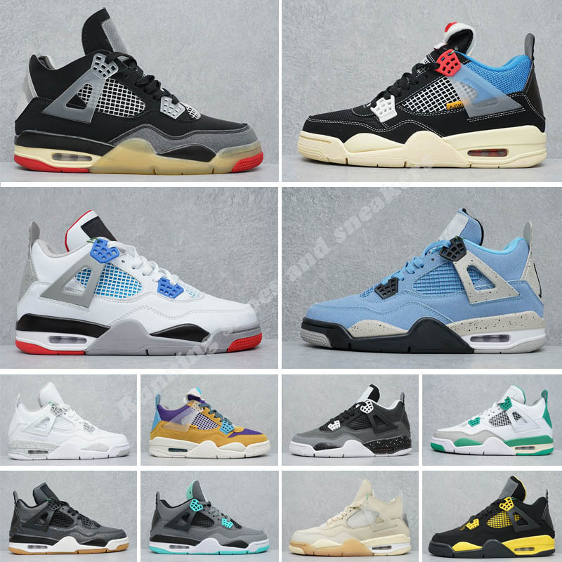 

4s High 4 Basketball Shoes University Blue white oreo red thunder black cat cool grey tour yellow noir Guava Ice mens women sports sneakers, Color 4