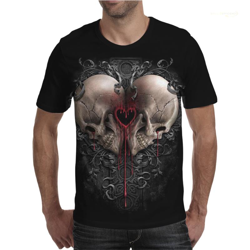 

Men's T-Shirts Skull 3D Print Men's Lycra Polyester Round Neck Short-sleeve Oversized T Shirts Summer Loose Tops TeesMen's, Thd00917st