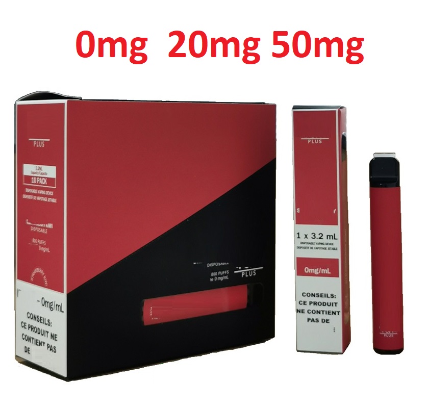 

20mg 0mg 50mg Puff Vape Liquideo N salts 800 Plus Disposable Cigarettes 550mAh Battery 3.2ml Pre-Filled 0% 2% 5% Smoke Device Kit