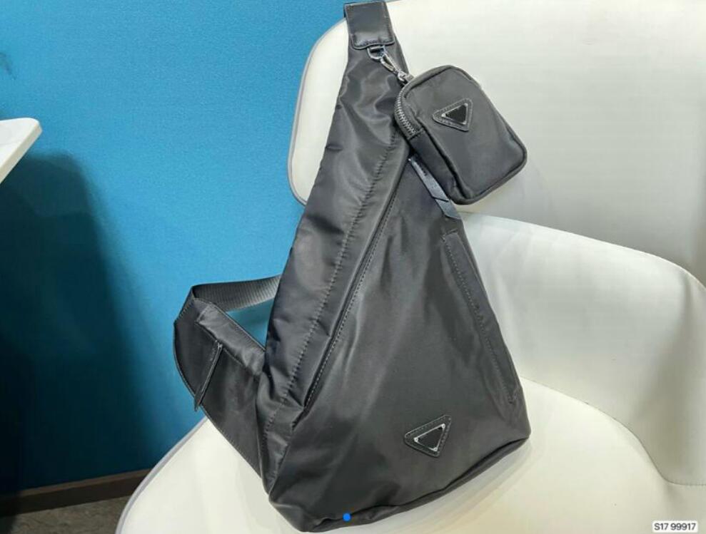 

Designers 2pcs/set Luxury nylon Chest Bags Cross Body Newest Handbag Famous Fashion Shoulder Bag Brown Fanny Pack backpack 99917, Black