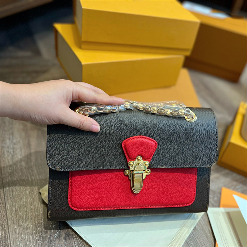 

2022 Lvs Purses Crossbody Designer Bags Luxurious Mini Fashion Victorie Style Shoulder Women Envelope Leather Totes Designer Handbag, Brown