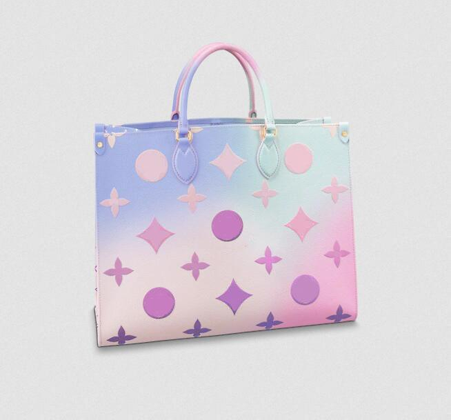 

2022 HH Designer Onthego PM 25 Tote Bag M59856 Sunrise Pastel Purse Monograms Pattern Handle Bags Luxury Handbag Women CrossBody On The Go 25cm SPRING IN THE CITY, Add box
