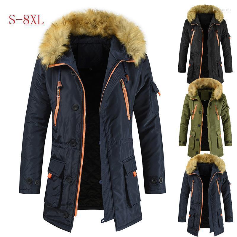 

Men's Down & Parkas 2022 Warm Windproof Casual Outerwear Long Winter Jacket Men Padded Cotton Coat Big Pockets High Quality Men1 Phin22, Black