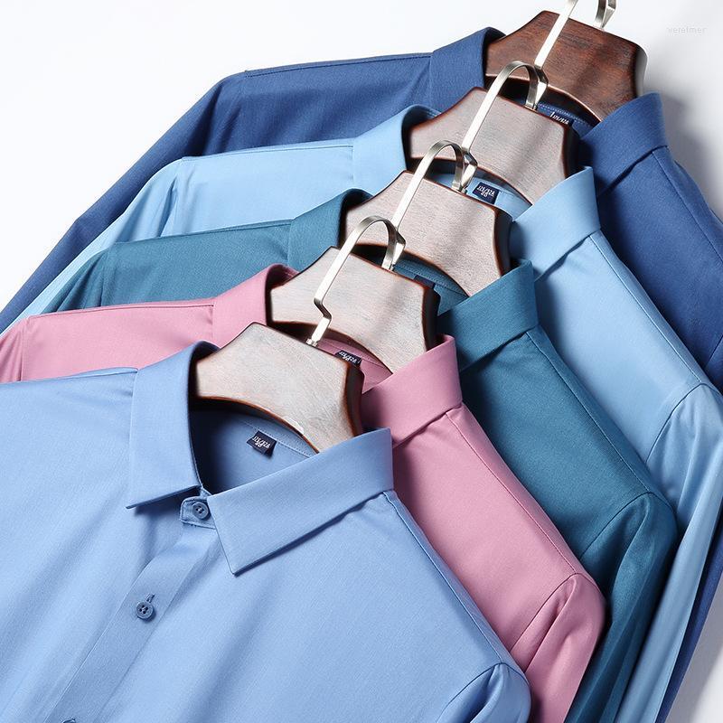 

Men's Dress Shirts High Quality Long Sleeve Men Shirt Striped Blusas Big Size Business Blouses Office Formal For ClothingMen's Vere22, Black