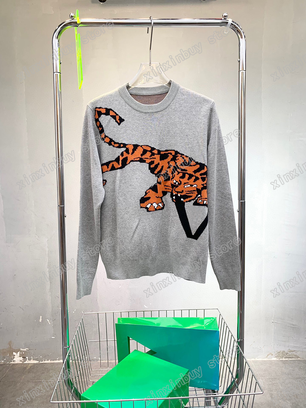 

22ss Mens Women Designers Sweaters luxury Leopard letter Man Paris Street long Sleeve gray black white S-2XL