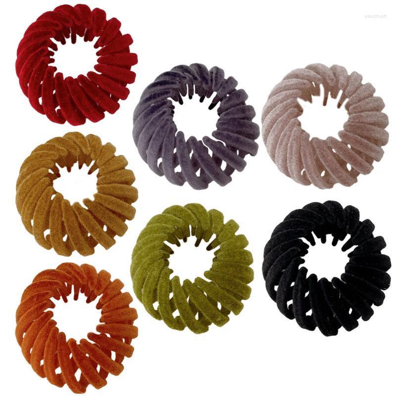 

Hair Accessories Fashion Clip Ponytail Accessorie Bun Maker Retractable Ring Ties Simple Style Hairgrip Headband Girls, Red