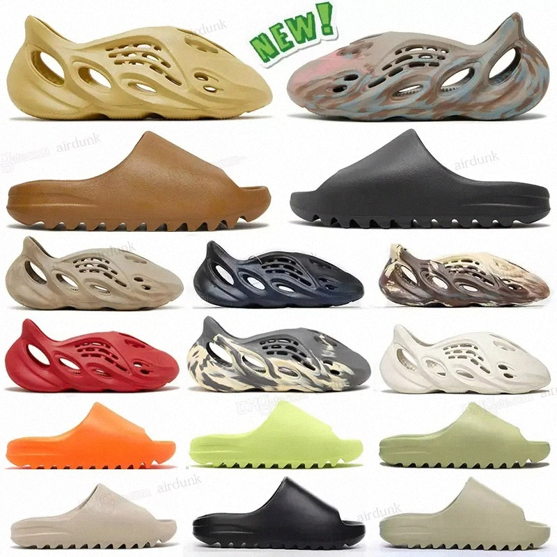 

Designer Foam Runner Slippers Men Woman Slider Vermillion Mineral Blue Onyx Pure Sandals Slide Slipper Ochre Bone Resin Clog Desert Ararat kanye Sandals, 16 bone
