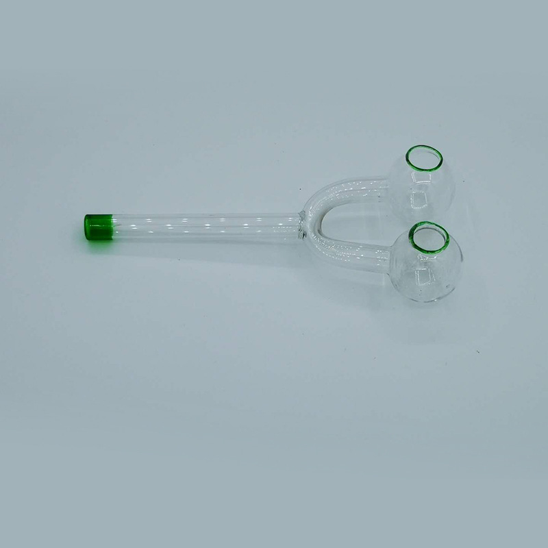 

Wholesales Double Burner Glass Pipes Pyrex Oil Burner Pipe 5.5 Inch Multi-color Smoking Water Pipes Bong Oil Dab Rigs Tobacco Herb Pipe