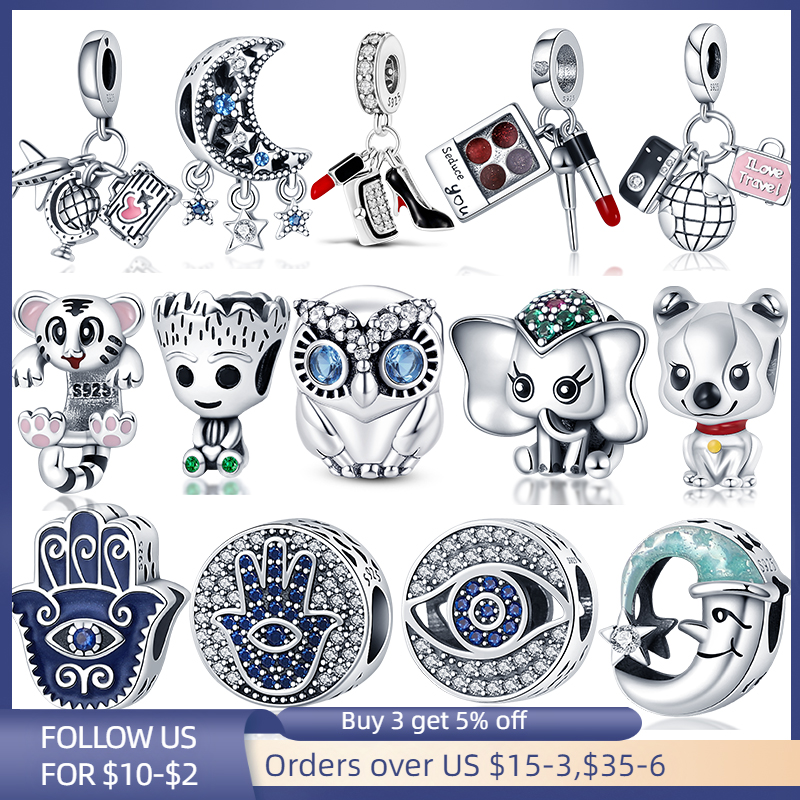 New 925 Sterling Silver Charms plata charms of ley 925 Bead Pendant Fit Original Beads Original Fit Pandora Bracelet Jewelry Making DIY Gift