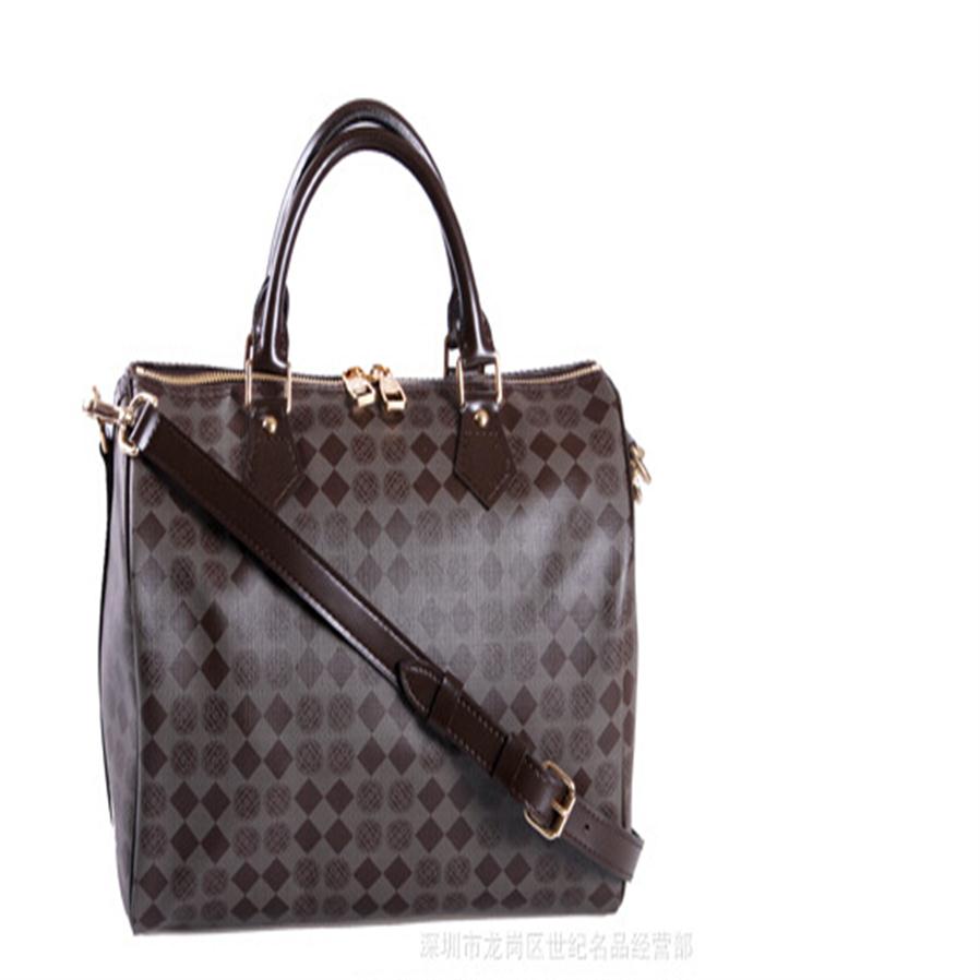 

2020 factory high quality Genuine oxidize leather fashion brand women handbag totes Speedy with strap Bandouliere shoulder b247S, White plaid