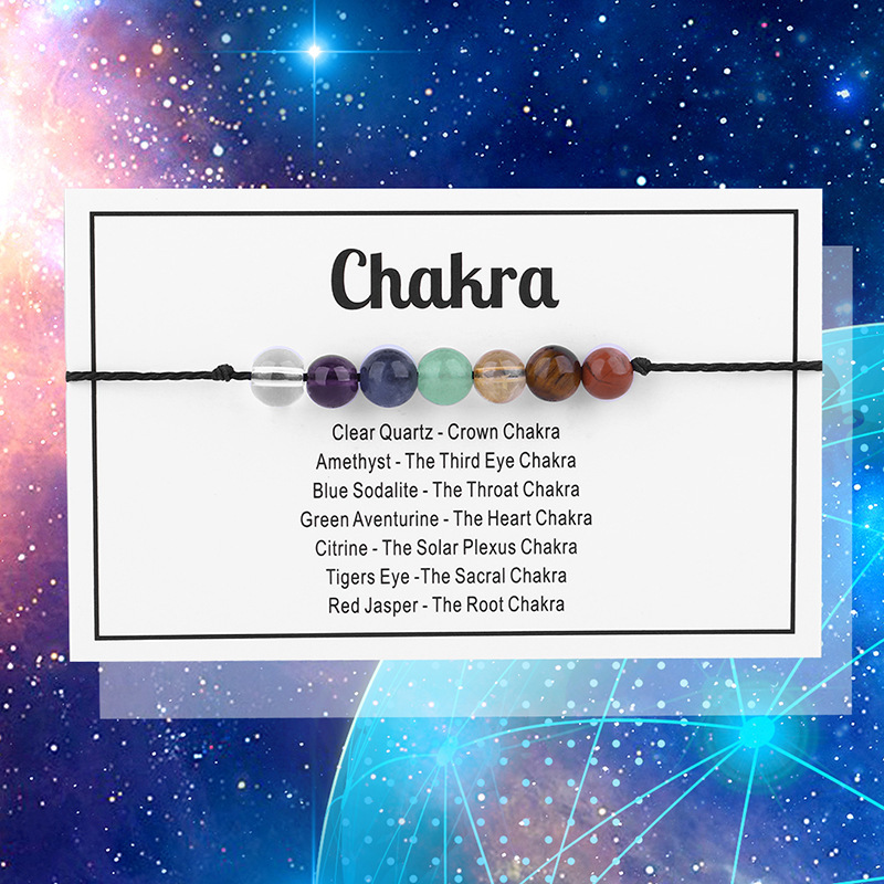 

Handmade 7 Chakra Beaded Bracelet Strands Mens Womens Colorful Mixed Stone Healing Chakra Mala Bead Bracelets