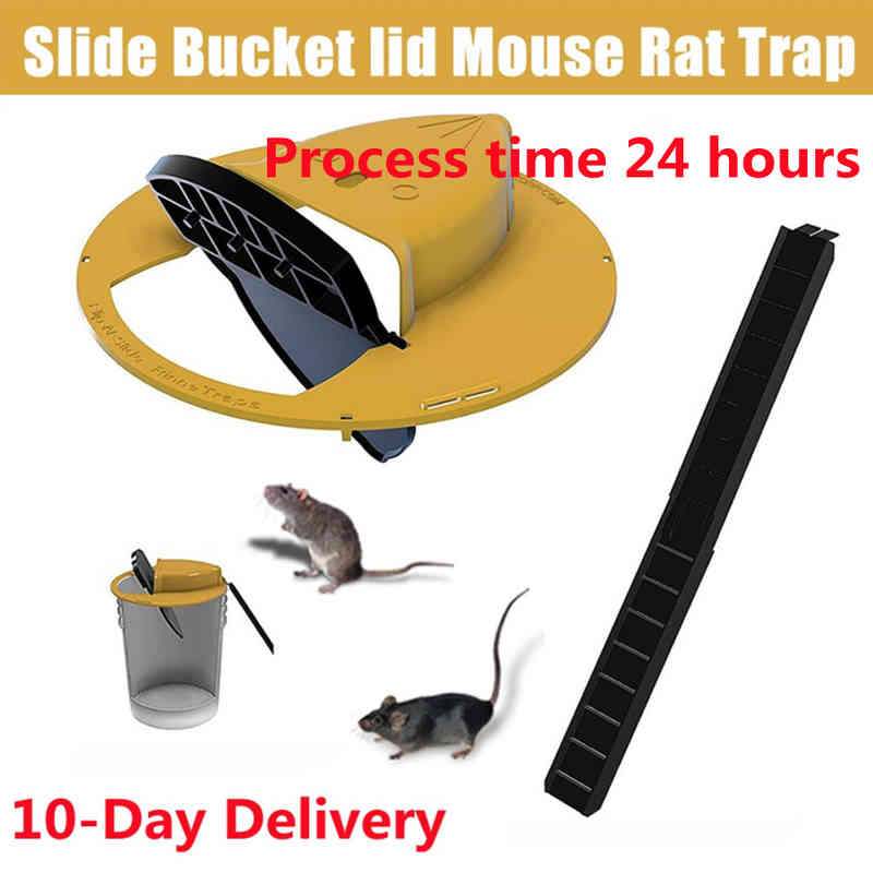 

Mice Trap Reusable Smart Flip and Slide Bucket Lid Mouse Rat Trap Humane or Lethal Auto Reset Door Style Multi Catch