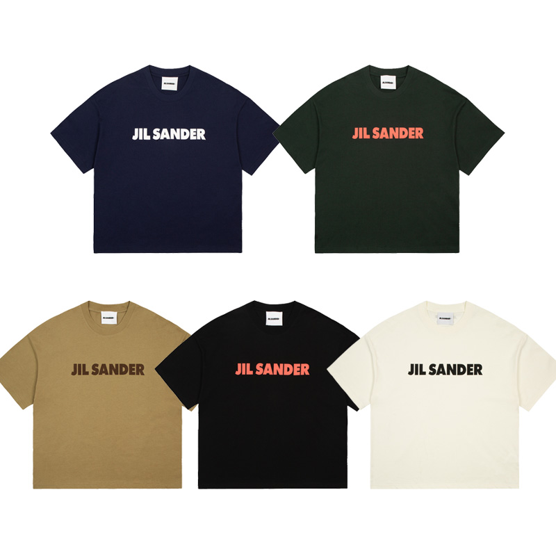

22 SS INS Tide Brand JIL SANDER Designer Women's Men's T-Shirts Fashion High Street Letter Print T-Shirt Tops Hip Hop short sleeved Loose Casual Tee, Beige