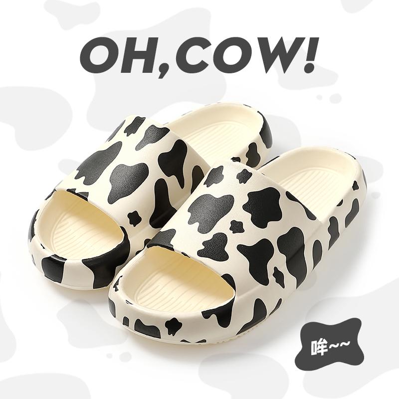 

Slippers Cute Cow Female Summer Home Indoor Slipper Slides Non-Slip Bathroom Shoes Man Outdoor Beach Sandals Platform Flip FlopsSlippers, D-pink