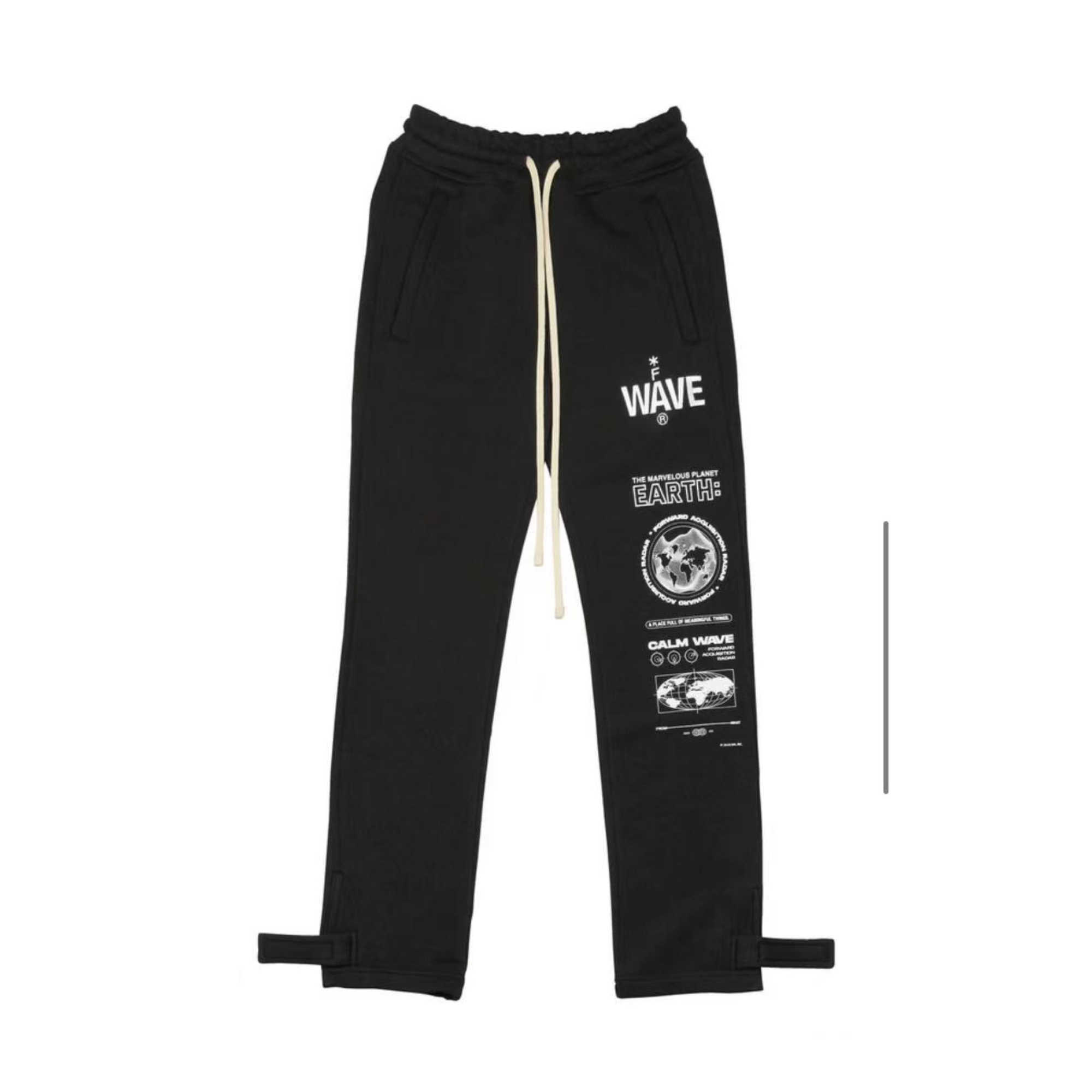 

Men' Pants Notabsent fararchive niche casual straight tube Magic Band Toe spring and autumn vibe wave pants, Black