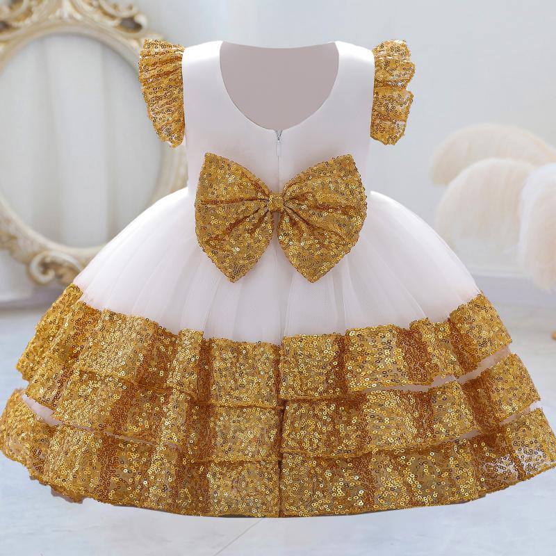 

Girl's Dresses Baby Dress For Wedding 1 Year Birthday Sequins Toddler White Christening Party Evening Princess Christmas Prom GownGirl's, Red