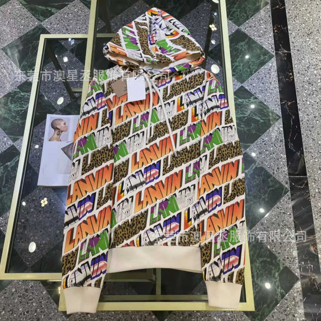 

Men' Hoodies In the spring and autumn of 2021 langfan Pullover shows thin cotton temperament commuter hat Korean round neck printed red sweater, White