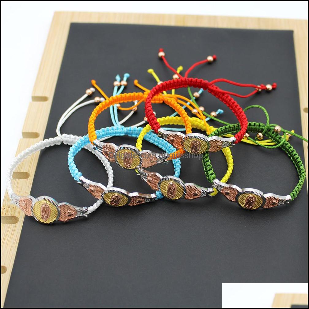 

Charm Bracelets Fashion Cuff Bracelet Womens 2021 Adjustable Knitting Rope Virgin Mary Jingyihong Dhgirlsshop Dhmex